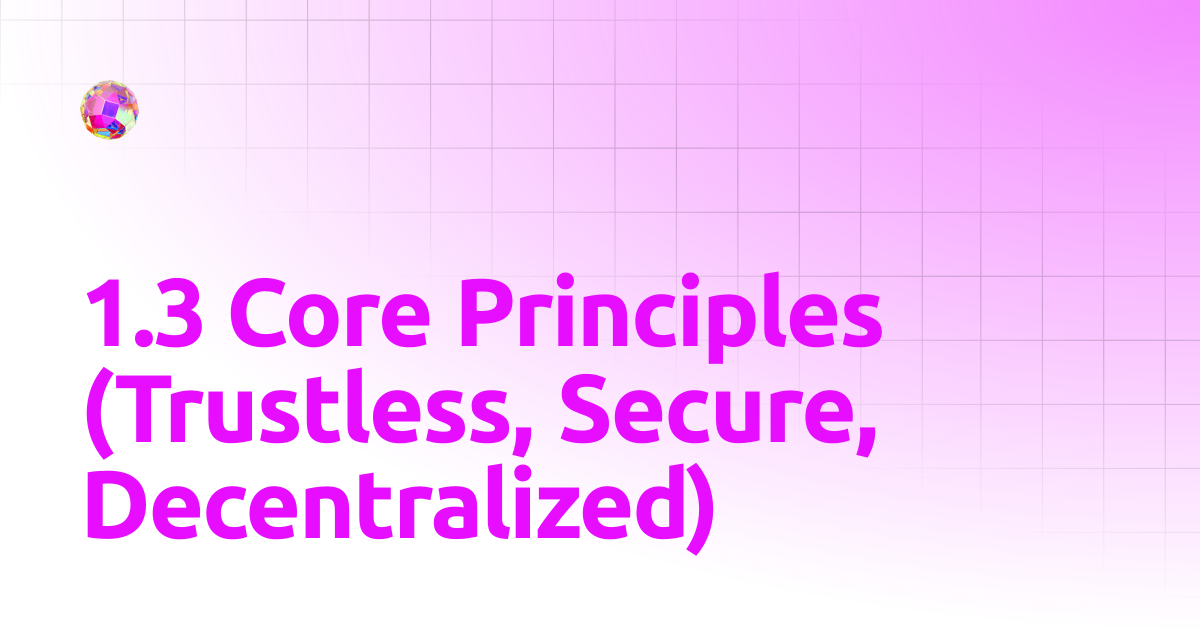 1.3 Core Principles (Trustless, Secure, Decentralized) | Circulex